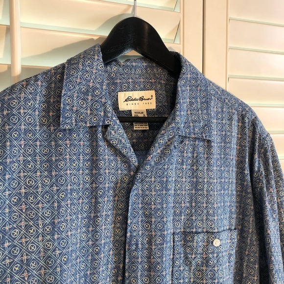 Vintage Eddie Bauer Linen Camp Shirt - Picture 1 of 4